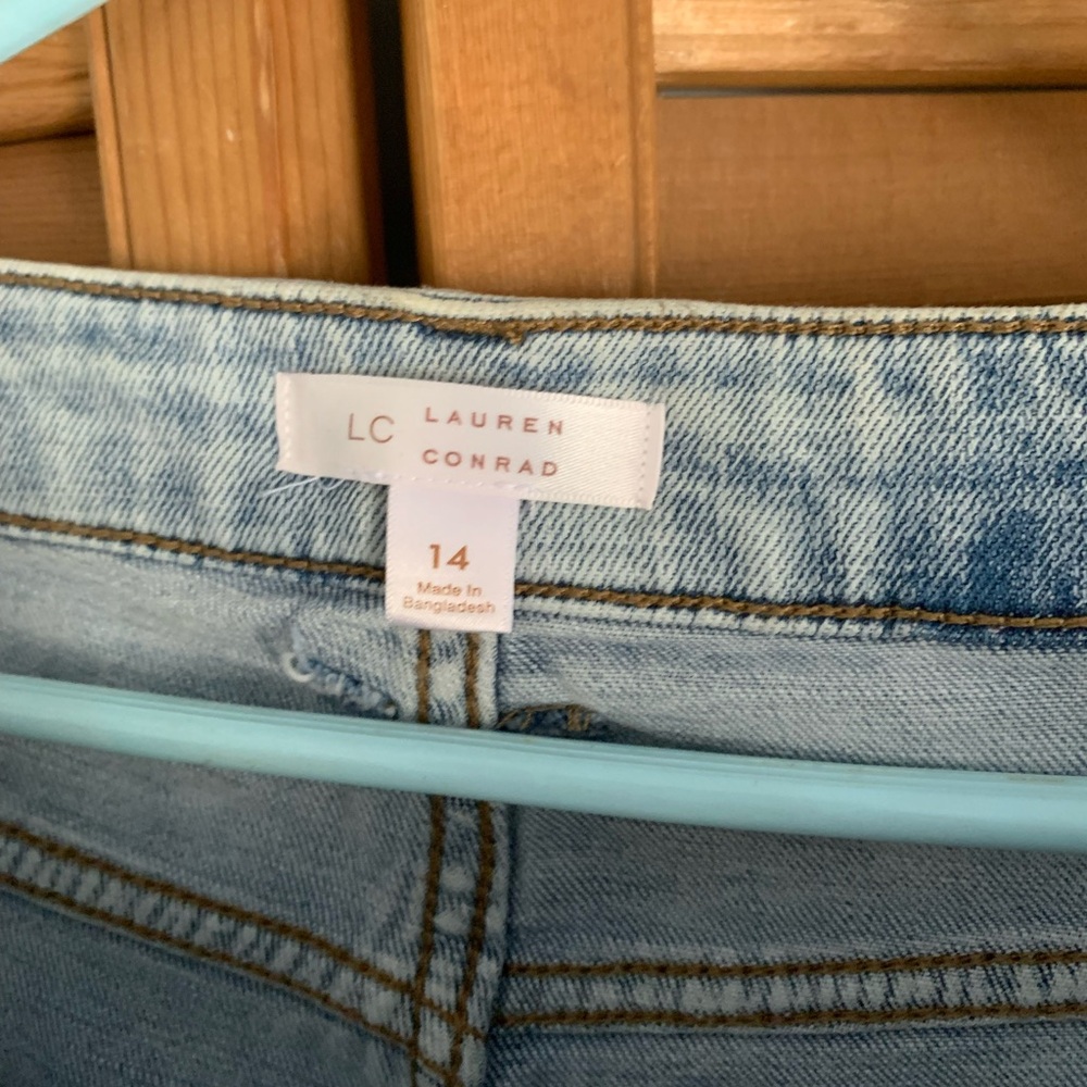LC Lauren Conrad Light Wash Ankle Jeans Super high rise wide leg sz 14 - Picture 5 of 5